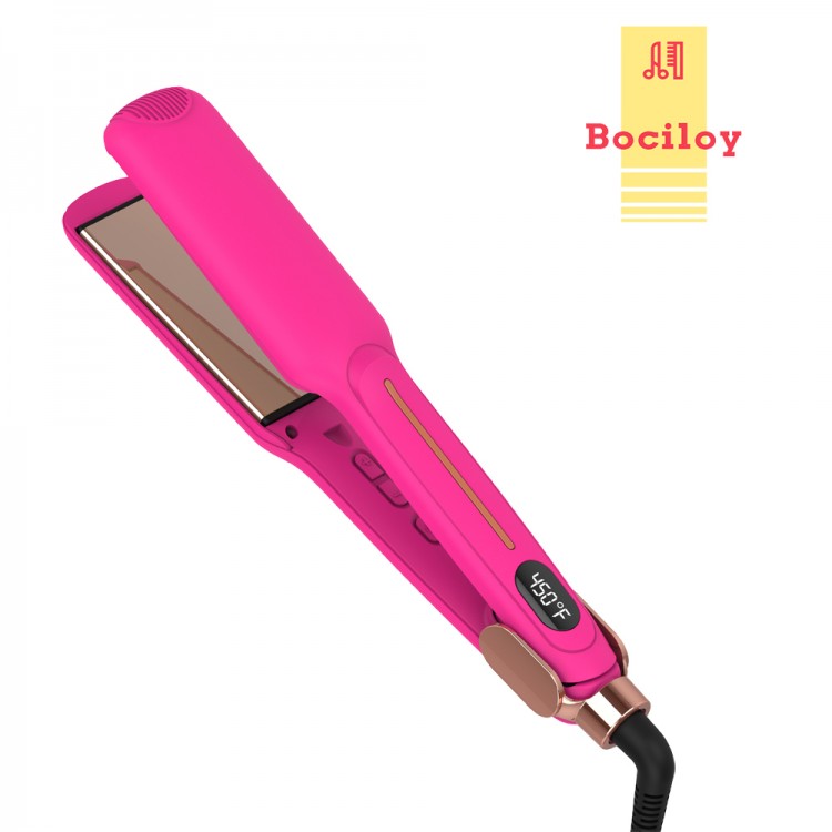 【Bociloy】Hair straightening cream Portable flat curling planchas de pelo electric infrared hair straightener titanium flat iron