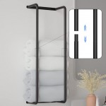 【Fearleft】Stylish and Functional: Black Stainless Steel Towel Rack for Bathroom