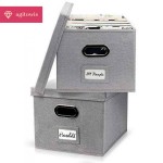【Agitowis】Set of 2 Collapsible Linen File Organizers: Effortless File Folder Storage Solution