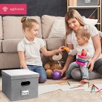 【Agitowis】Set of 2 Collapsible Linen File Organizers: Effortless File Folder Storage Solution