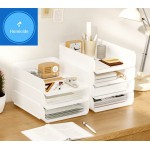 【Humicide】Transparent Stackable Desktop Organizer: A Practical Solution for Office and School Supplies