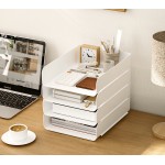 【Humicide】Transparent Stackable Desktop Organizer: A Practical Solution for Office and School Supplies