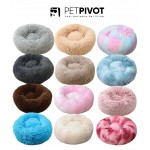 PETPIVOT soft luxury plush pet cushion round cat dog bed pet furniture-40cm