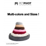 PETPIVOT soft luxury plush pet cushion round cat dog bed pet furniture-40cm