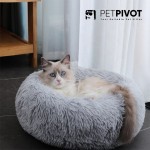 PETPIVOT soft luxury plush pet cushion round cat dog bed pet furniture-40cm