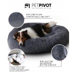 PETPIVOT soft luxury plush pet cushion round cat dog bed pet furniture-40cm