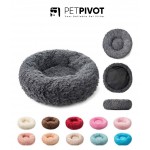 PETPIVOT soft luxury plush pet cushion round cat dog bed pet furniture-40cm