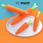 Hand-woven pet carrot shaped tooth cleaning molar knot rope cat scratching supplies cats chew play toys 