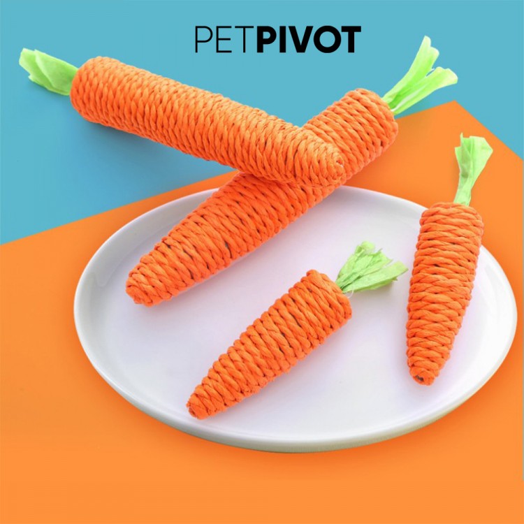 Hand-woven pet carrot shaped tooth cleaning molar knot rope cat scratching supplies cats chew play toys 
