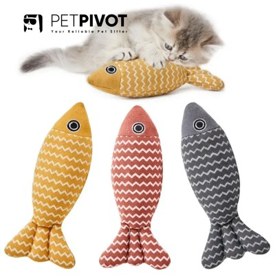  Cat Toys Fish Sound Soft Cloth Cat Catnip Toys Line Interactive Kitten Exercise Kicken Indoor for All Breed Cat Products