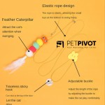 Pet Interactive Movement Toys with Suction Cup Retractable Catnip Felt Teaser mouse Toy for indoor Cats Hangable on Door