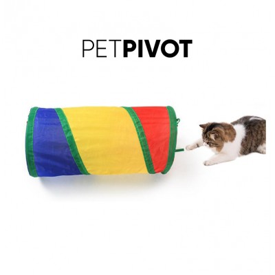 Interactive Cat Tunnel Toy for Indoor Channel Toy Cats With Play Ball Holes Straight  Foldable Pet Cat Tunnel