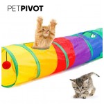 Interactive Cat Tunnel Toy for Indoor Channel Toy Cats With Play Ball Holes Straight  Foldable Pet Cat Tunnel