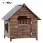 Outdoor wooden large pet house anti-corrosion shade carbonized wood dog house waterproof and easy to clean pet house