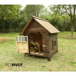 Outdoor wooden large pet house anti-corrosion shade carbonized wood dog house waterproof and easy to clean pet house