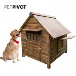 Outdoor wooden large pet house anti-corrosion shade carbonized wood dog house waterproof and easy to clean pet house