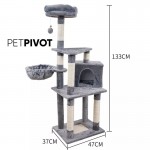 Extra Large Multilayer Wooden Climbing Cat Scratching Sisal Post Cat Condos Platform Hammock Tree Towers House Furniture