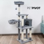 Extra Large Multilayer Wooden Climbing Cat Scratching Sisal Post Cat Condos Platform Hammock Tree Towers House Furniture