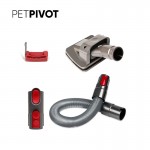 Vacuum Attachment Pet Grooming Device with Built-In Brush Head