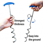 Dog Stake Tie Out Cable and Reflective Stake 16 ft Outdoor, Yard and Camping, for Medium to Large Dogs Up to 125 lbs